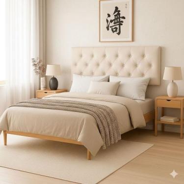 Imagem de Cabeceira Dubai P/ Cama Box Queen Capitonê 1,60 cm - Areia - SIDLAR MÓ