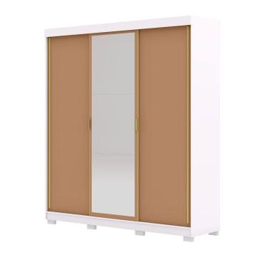Imagem de Guarda Roupa Casal 200cm Com Espelho Duke Branco/Camarim V02 - Mpozenato