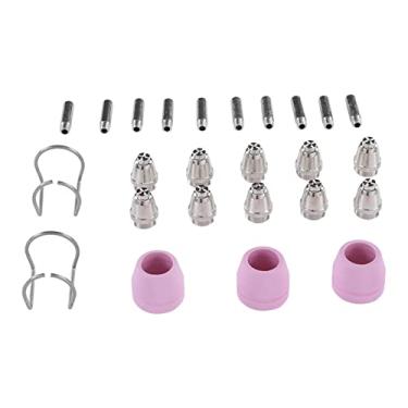 Imagem de Kit de bicos de eletrodo, 25 peças, resistente, durável, cortador de plasma, consumíveis, bicos de ponta tocha, kit para tochas de corte AG60 SG51 WSD60, material ABS