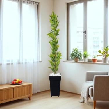 Imagem de Planta Artificial Bambu Mosso Da Sorte, com Vaso Grande Decorativo, 1,40 Metro, DecoraçãO Enfeite Sala Casa(VasoPreto)