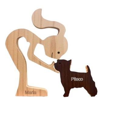 Imagem de Escultura em MDF Pessoa e Pet - Presente para dono de Pet (Mulher e Yorkshire)