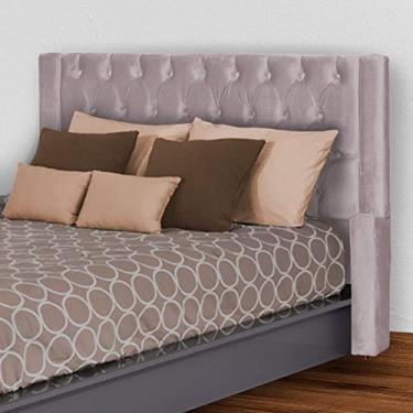 Imagem de Cabeceira Para Cama Box Super Casal King 195 cm Emma Veludo Rosê - S.A Móveis