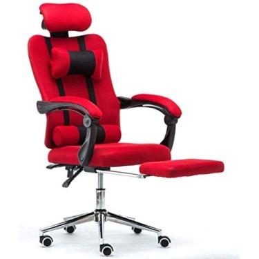 Imagem de UISLA Mesa de computador de escritório para jogos, ergonômica, ajustável, giratória, braço, azul