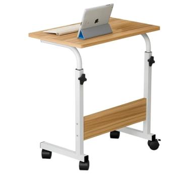 Imagem de Mesa Mutiuso Mesinha Com Altura Regulavel Notebook e Rodinhas Tablet Cama Sofá Ajustavel(Off Wihte)