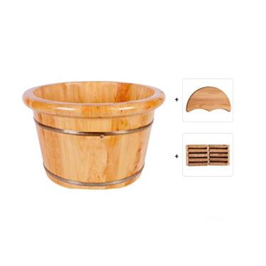 Imagem de FTOQWZXV Balde para banho de pés, acessórios de sauna, balde de água, banheiras de madeira feitas à mão, barril relaxante para os pés (D)