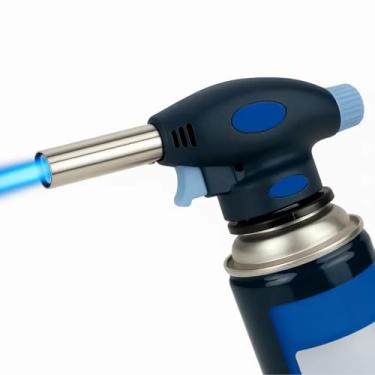 Imagem de Maçarico Culinário Portátil com Acendimento Automático, Chama Ajustável até 1300 °C, Compacto, Gás Butano, Seguro e Multifuncional para Cozinha