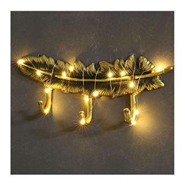 Imagem de Cabide organizador de cabide de penas montado na parede cabide de ferro forjado para sala de estar gancho de cabide de parede criativo gancho de parede chapéu e suporte de guarda-chuva (cor: B)