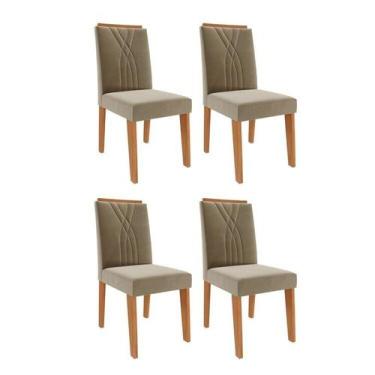 Imagem de Kit 4 Cadeiras para Sala de Jantar Estofadas Nicole - Cimol