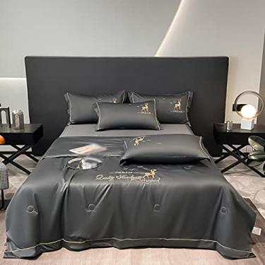 Imagem de 5JJJLOOOPP Edredão, edredom legal, conjunto de 4 peças, colcha de verão, solteiro, A, bordado, brilhante, edredom legal, cor 6, conjunto de 3 peças, cobertor de joelho, lavável (cor 6, D)