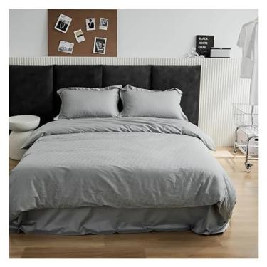 Imagem de Conjunto de capa de edredom de algodão cetim queen size conjunto de cama fronhas (5 king)