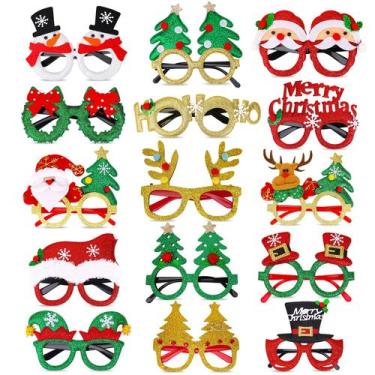 Imagem de Moldura de óculos de Natal EEOCWF 15 peças de decoração de Natal