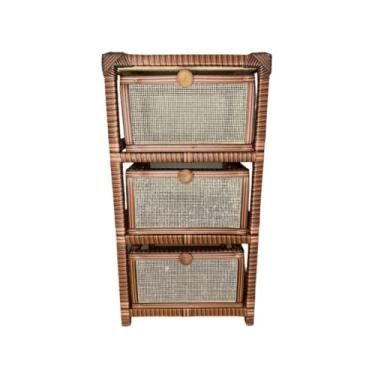 Imagem de Gaveteiro Organizador Tela 3 Gavetas 30x30x57(Marrom)