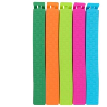 Imagem de Kit 10 Clips de Embalagem Plástico Coloridos Lacre Prendedor Clipe Veda Fecha Alimentos Fechamento de Pacotes Sacos e Alimentos Armazenamento Cozinha