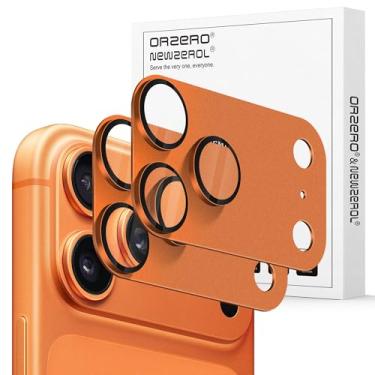 Imagem de Orzero (2 conjuntos) Protetor de lente de câmera compatível com i 17 P M, protetor de caixa bandeja de instalação em um passo individual liga fosca anel de vidro compatível com caixa de vidro (Z)