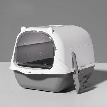 Imagem de Caixa de Areia Fechada para Gatos 51x37x36cm - Banheiro Pet com Grella Antiodor e Pá Higiênica(GREY)