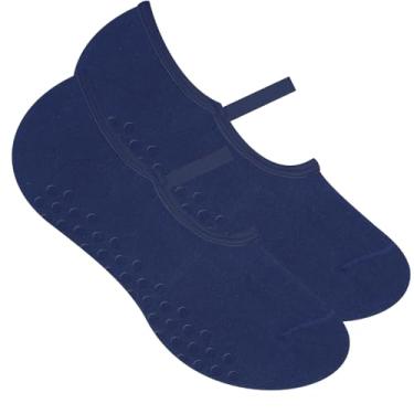 Imagem de SELENE Meia Sapatilha Antiderrapante Feminina Confortável Yoga Pilates Adulto Tam 34-39 (Marinho, 34 a 39, BR, Adulto, Faixa Numérico, M, 34, 39)