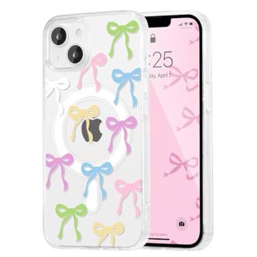 Imagem de UEEBAI Capa magnética para Samsung Galaxy A17 5G, capa de arco compatível com MagSafe, fita fina sem fio, estética, capa protetora antiamarelamento à prova de choque para mulheres e meninas - colorida