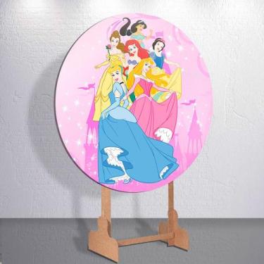 Imagem de Capas Painel Festa Infantil Menina Princesas Painel Redondo Grande ou 