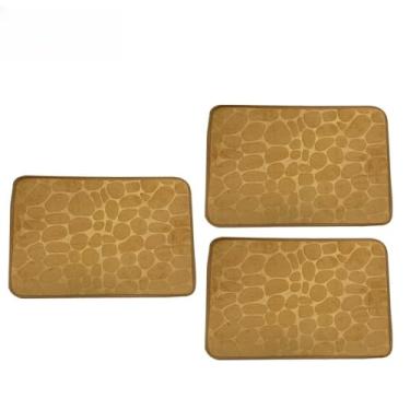 Imagem de Kit 1-4 Tapete de Porta Para Banheiro Macio Antiderrapante para Sala e Quarto 60x40cm(KIT3-Laranja)