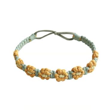 Imagem de Bandanas femininas coloridas florais trançadas de crochê, bandana boho, acessórios de nó torcido