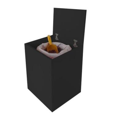 Imagem de Porta Ração Caixa Dispenser com rodízios Pet para Armazenar até 25 Kg 