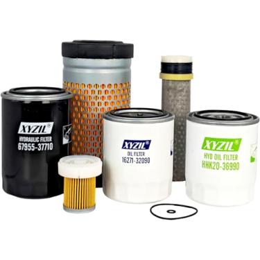 Imagem de XYZIL Kit de filtro de manutenção 77700-03364 compatível com Kubota B3000 B3030 B3200 B3300 B7800 B3000HSDC B3000HSDCC B3030HSD B3030HSDC B3030HSDCC B3200HSD 3200H Motor SDWO B3300SUHSD B7800HSD V1505