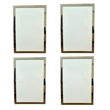 Imagem de Porta Retrato, Dourado Ou Prata Metal Brilhante Sala, Quarto Escritório(10x15cm)(KIT 04UN PRATA METAL)