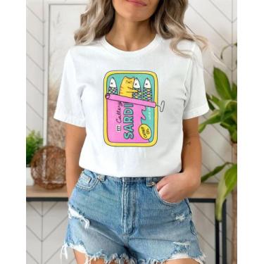 Imagem de Blusa Basica Feminina Adulto Sardines Lata Sardinha - Gatto Dress, Bra
