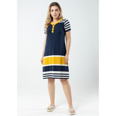 Imagem de Vestido Pau a Pique Listrado Mostarda