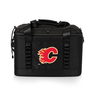 Imagem de Picnic TIME NHL Calgary Flames Tarana Superthick Cooler, 24 latas de isolamento macio, praia reciclada, acampamento, piquenique, (preto carbono)