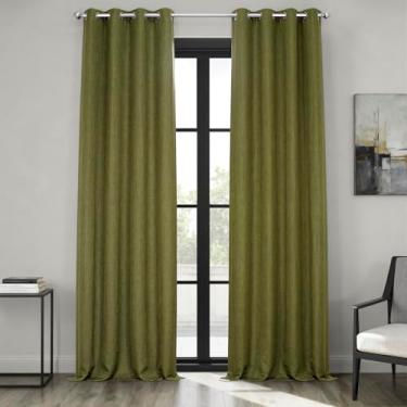 Imagem de HPD Half Price Drapes Cortinas de escurecimento de ambientes com ilhós para sala de estar e quarto 127 x 244 cm, BOCH-LN18520-96-GR (1 painel) verde toscana