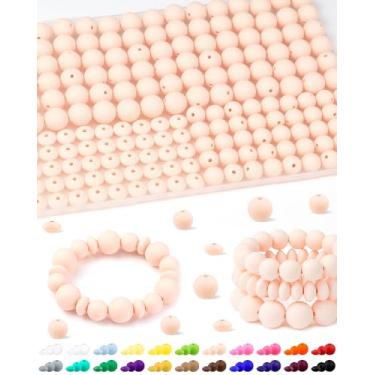 Imagem de 200 contas de silicone FIVEIZERO misturadas para fabricação de chaveiros, contas de silicone de lentilha redondas de 12 mm 15 mm e 12 mm para canetas, pulseira, colar, artesanato DIY (rosa candy)