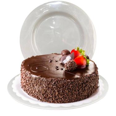 Imagem de Prato Redondo De Plástico Para Bolos Cinza 1 Unidade- 35Cm