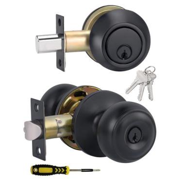 Imagem de Conjunto combinado de maçanetas de entrada e fechadura Deadbolt Lanwan