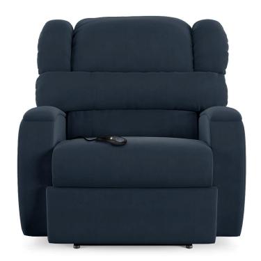 Imagem de Poltrona Do Papai Sala De Cinema Reclinável Manchester Controle Elétrico Usb Veludo Azul