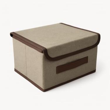 Imagem de Caixa Organizadora de Tecido Cinza com Tampa – Para Roupas, Brinquedos e Acessórios Multiuso