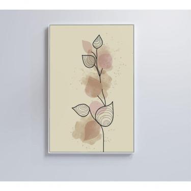 Imagem de Quadro Abstrato Folhas 2 60x40 Cm Vidro Impresso
