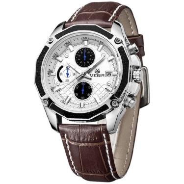 Imagem de Relógio de quartzo cronógrafo megir com resistência à água masculino