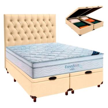Imagem de Box Bau Blindado+Colchão Queen Freedom Ortobom+Cabeceira