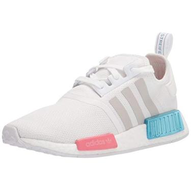 Imagem de adidas NMD_R1 Sapatos femininos com alça, Branco nuvem/cinza um/rosa nebuloso, 8