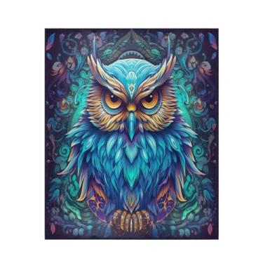 Imagem de ATTX Cobertor de microfibra de veludo com estampa de coruja neon - Cobertor de cama leve ultra macio para sofá, cama, 127 x 152 cm #700