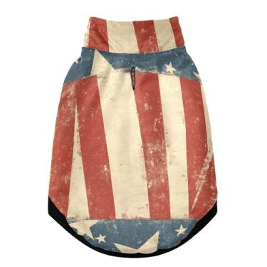 Imagem de SEHANY Casaco de cachorro com bandeira americana para cães pequenos, superquente, à prova de vento, jaqueta macia e aconchegante para animais de estimação, moletom para clima frio na neve com furo de