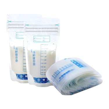 Imagem de Generic Armazenamento de Leite Materno, Saco Autoportante Transparente à Prova de Vazamento para Amamentação, Refrigeração, Congelamento e Descongelamento, Capacidade de 250ml para Material PE de bebê