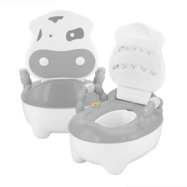 Imagem de Troninho Infantil Prime Baby com Música Fazenda Penico Educativo com Depósito Removível Antiderrapante e Alças Giratórias para Desfralde (Branco)