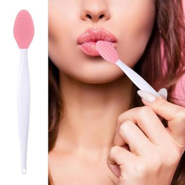 Imagem de Escova de limpeza facial de silicone com design de dupla face - Ferramenta de limpeza de poros e removedor de cravos para lavagem do rosto e rotina de cuidados com a pele (rosa)