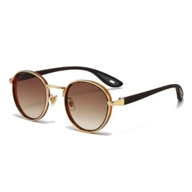 Imagem de JRLLFD Óculos de sol vintage para atividades ao ar livre, redondos, fashion, plástico, titânio, masculino, uv400, feminino (JJ)