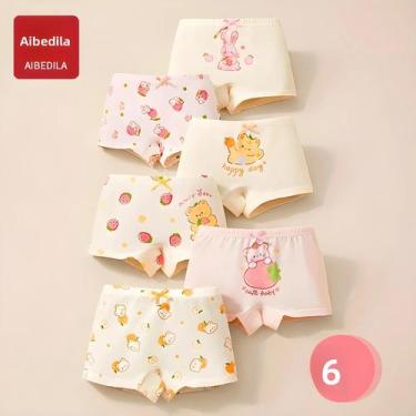 Imagem de Calcinhas De Algodão Macio Para Meninas, Pacote Com 6, Cuecas Laváveis