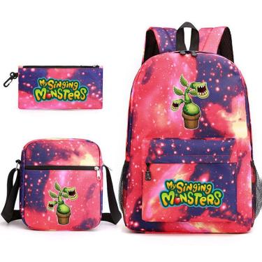 Imagem de Conjunto de mochilas escolares Singings Monsters, 3 unidades para crianças