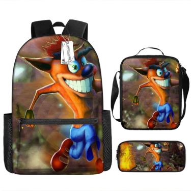 Imagem de Conjunto de mochilas Crash Bandicoot Anime School 3 unidades/lote