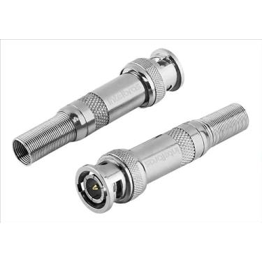 Imagem de Kit 10 Conectores Plug BNC Macho com Mola – Durabilidade e Conexão Segura